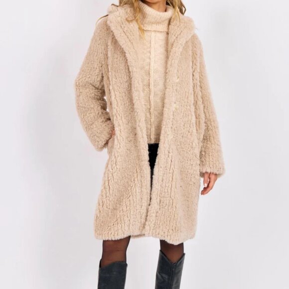 Sage the label Rendezvous wubby fur collar coat - Picture 3 of 4